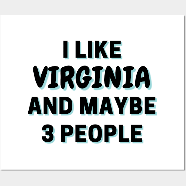 I Like Virginia And Maybe 3 People Wall Art by Word Minimalism